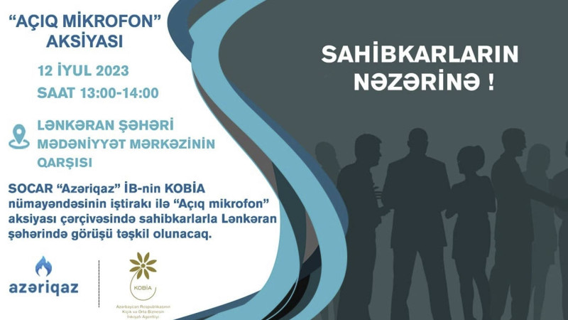 Lənkəranda sahibkarlarla “Açıq mikrofon” aksiyası keçiriləcək