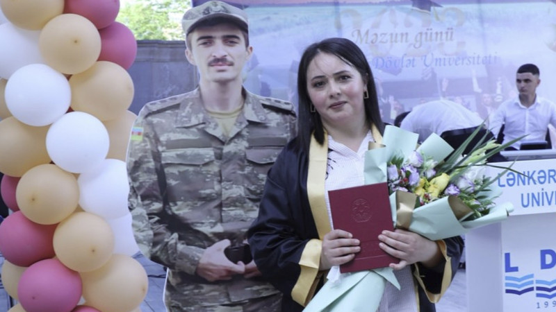 Şəhid Vüsal Kazımovun həyat yoldaşı bu il LDU-dan məzun oldu