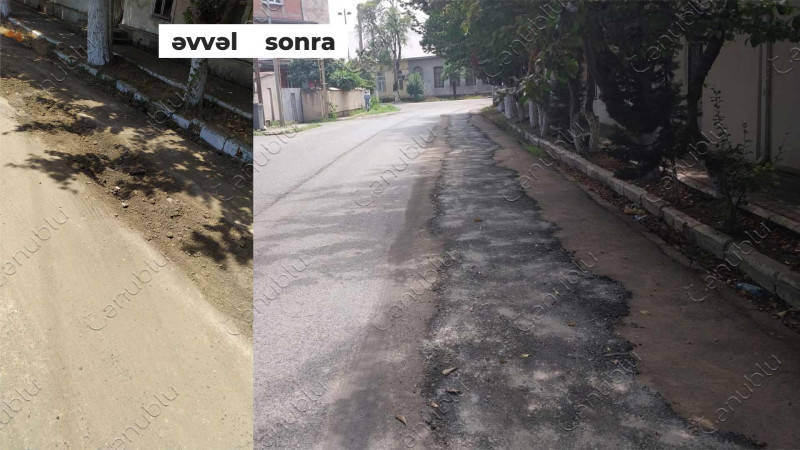 Lənkəranda bir müddət öncə qazılmış yol asfaltlanıb