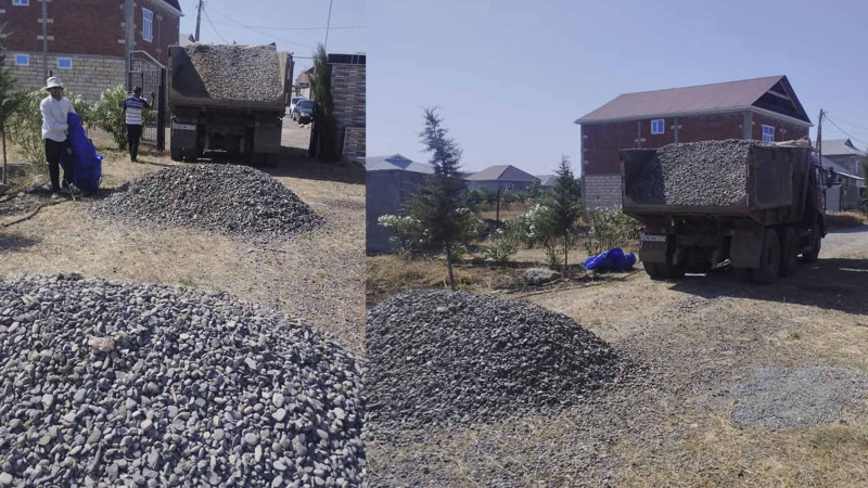 Cəlilabad rayonunun Uzuntəpə kəndinin yolları təmir olunur