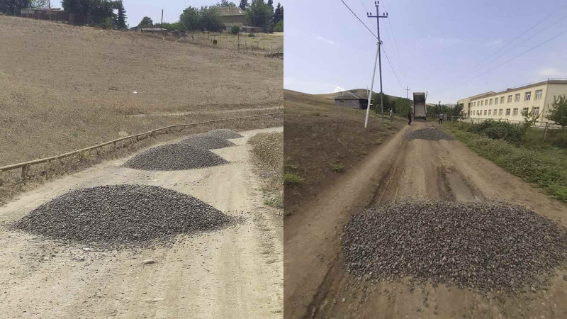 Cəlilabadın iki kəndinin yolları təmir olunur