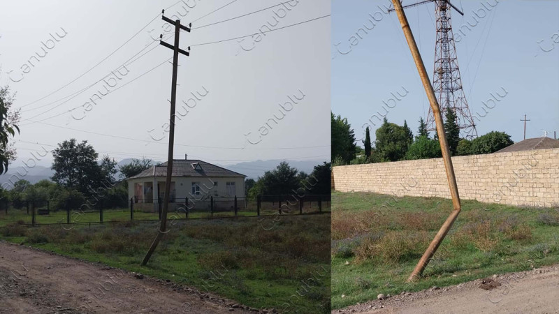 Astarada qəzalı dirək aşmaq üzrədir