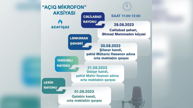 Cənub bölgəsində “Açıq mikrofon” aksiyası keçiriləcək