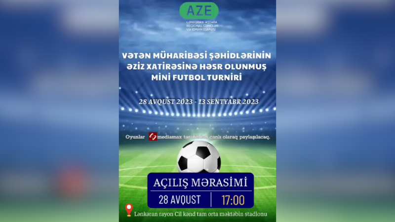 Vətən müharibəsi şəhidlərinə həsr olunmuş minifutbol turniri təşkil olunacaq