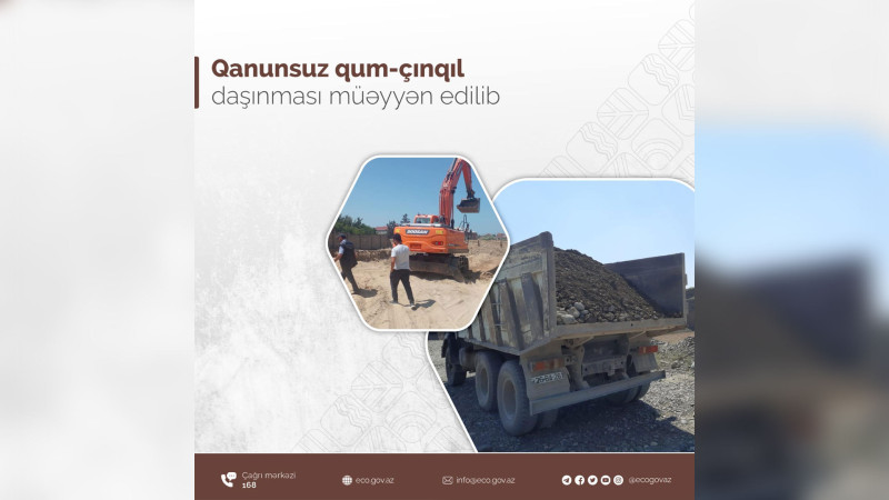 Lənkəranda qanunsuz qum-çınqıl daşınması müəyyən edilib