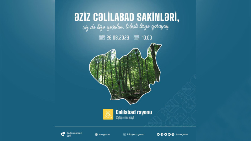 Cəlilabad meşəbəyliyində təmizlik aksiyası keçiriləcək