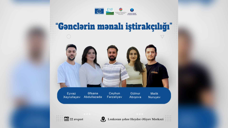Lənkəranda Gənclərin mənalı iştirakçılığı adlı təlim baş tutacaq