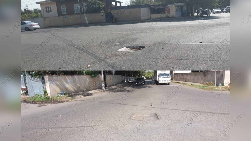 Lənkəranda yoldakı çuxur qəzalara səbəb olur