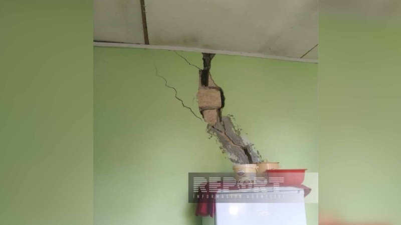 Masallıda zəlzələdən sonra bəzi evlərdə çatlar əmələ gəlib