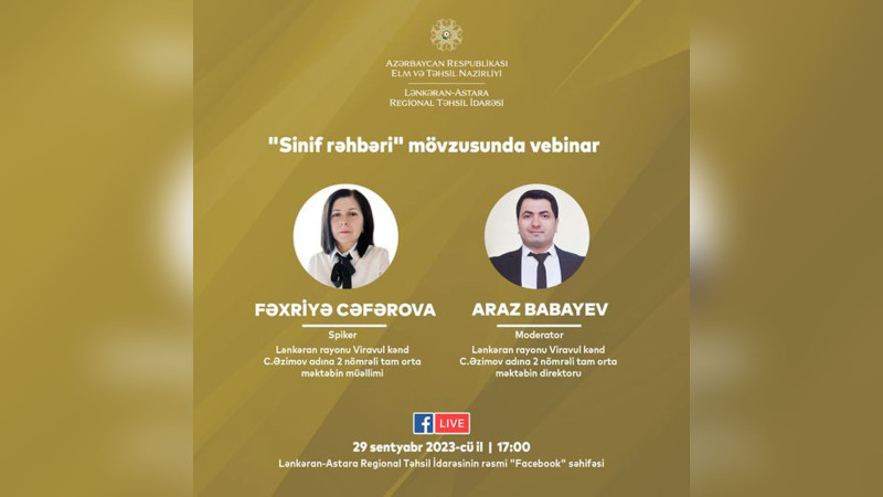 Sinif rəhbəri mövzusunda vebinar keçiriləcək