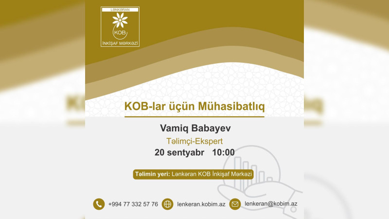 Lənkəranda “KOB-lar üçün mühasibatlıq” mövzusunda təlim keçiriləcək