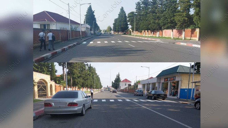 Astaranın mərkəzində piyada keçidi zolaqları yenilənib