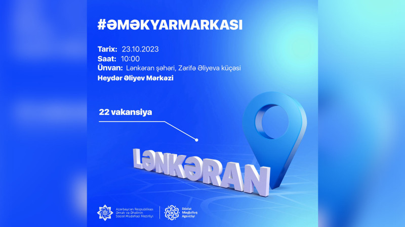 İşaxtaranların nəzərinə: Lənkəranda əmək yarmarkası təşkil ediləcək