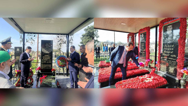 Lənkərandan olan Vətən müharibəsi şəhidlərinin məzarları ziyarət olunub
