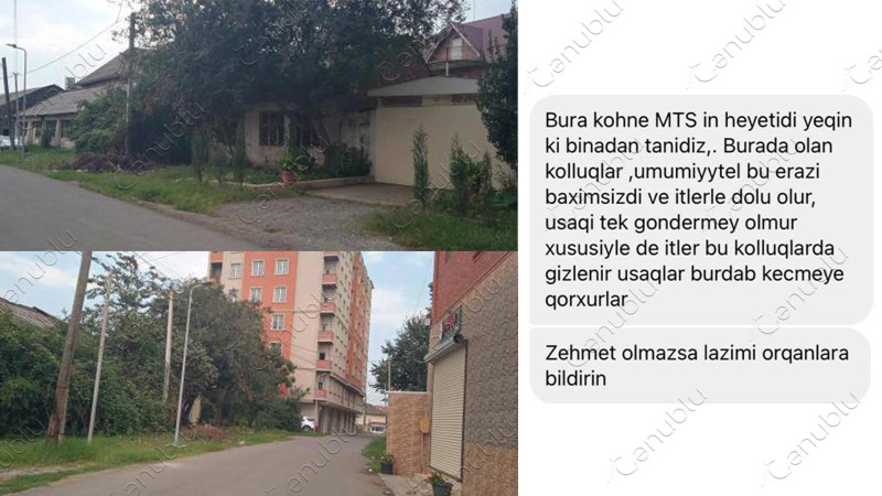 Lənkəranda köhnə MTS-nin binalarının həyəti baxımsız vəziyyətdədir