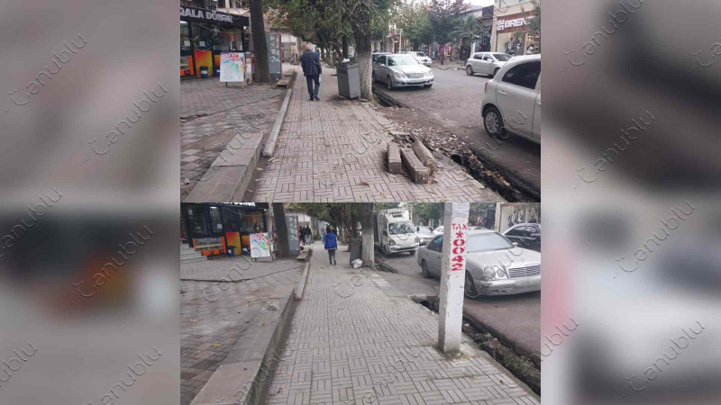 Lənkəranın mərkəzindəki bordürlər bərpa olunub