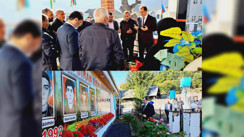 Taleh Qaraşov şəhid Qalib Nurizadənin məzarını ziyarət edib