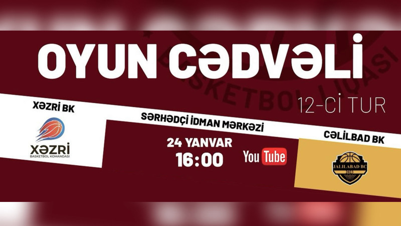 Sabah “Cəlilabad” BK “Xəzri” BK ilə üz-üzə gələcək