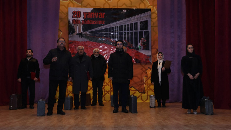Lənkəran Dövlət Dram Teatrı Azadlıq qatarı ədəbi-bədii kompozisiyası ilə çıxış edib