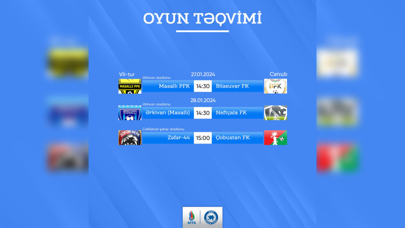 Region Liqasında Cənub zonasının 7-ci turunun cədvəli