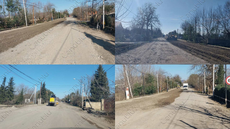 Astarada yollara çınqıl tökülür