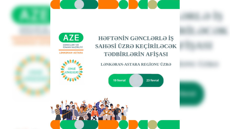 Cari həftədə keçiriləcək tədbirlərin cədvəli