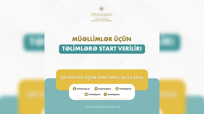 Müəllimlər üçün təlimlər olacaq