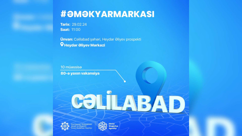 Cəlilabadda əmək yarmarkası keçiriləcək