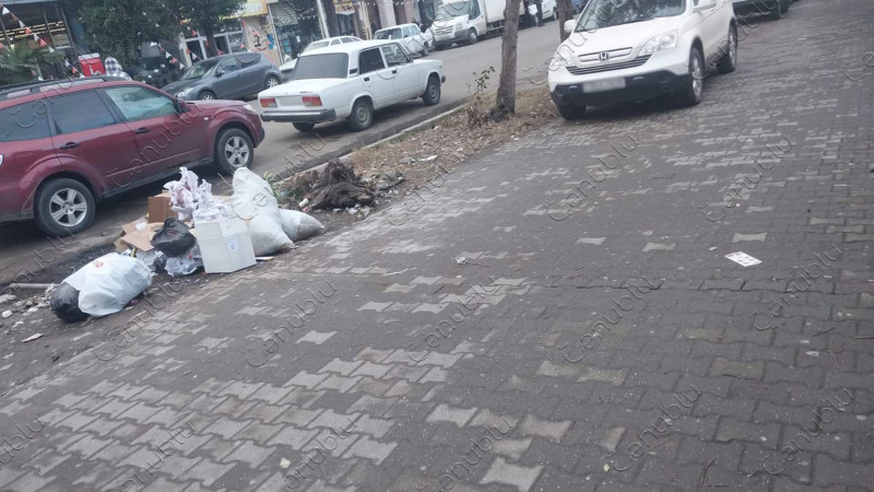 Həzi Aslanov küçəsində zibil qutularının olmamasının fəsadları