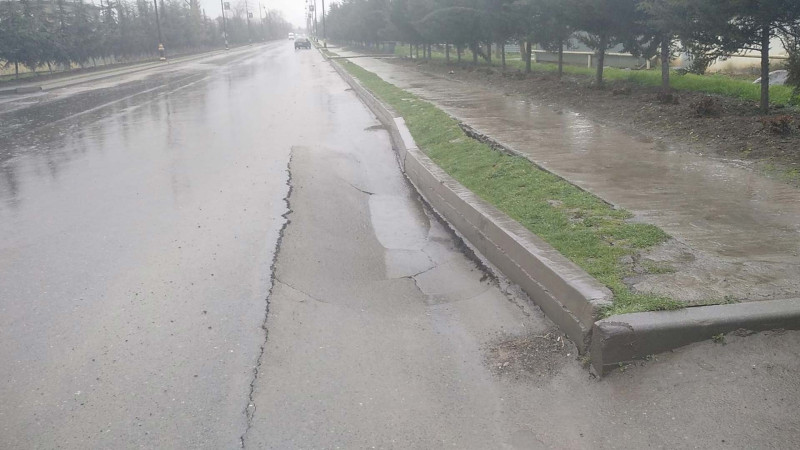 Cəlilabadın mərkəzi prospektində yenidən çökmələr əmələ gəlib