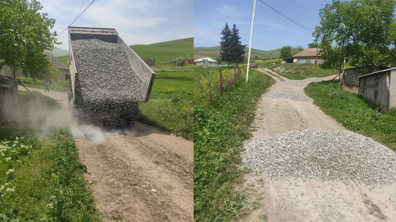 Cəlilabadda kənddaxili yolların təmiri davam etdirilir