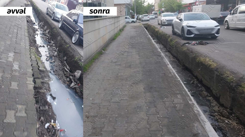 Lənkəranın bu küçəsində piyada səkisi təmir edilib