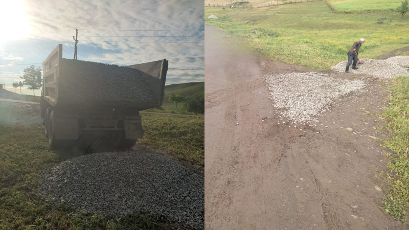 Cəlilabadda kənddaxili yollara çınqıl materialı tökülüb