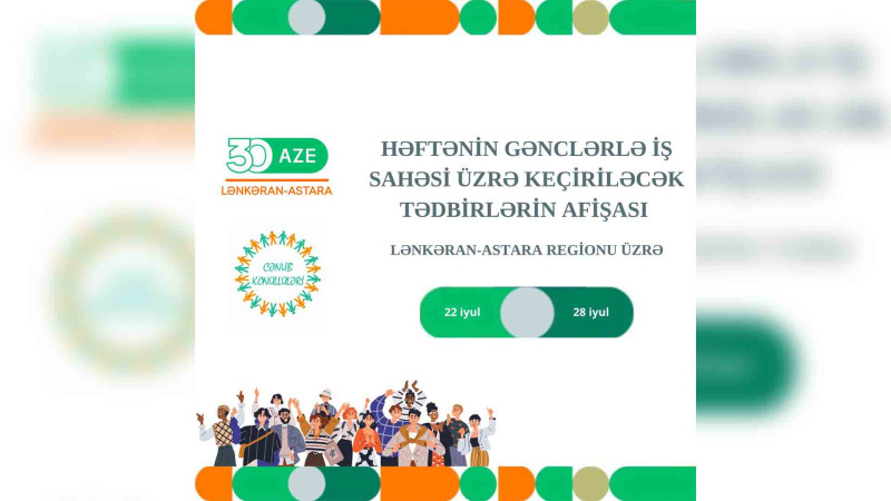 Bölgəmizdə bu həftəyə olan tədbirlər açıqlanıb