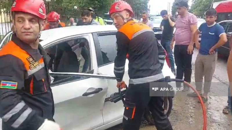 Lənkəranda qəza: Sürücü xəsarət alıb