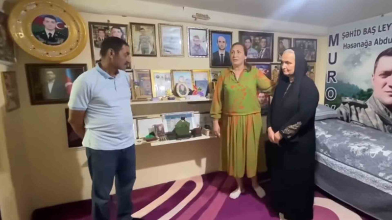 Şəhid Həsənağa Abdullazadənin valideynləri ziyarət olunublar
