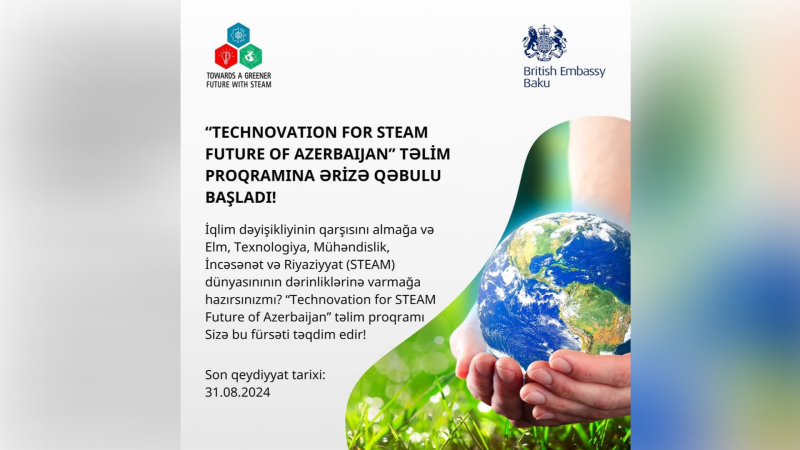 Gənclərin nəzərinə: “Technovation for STEAM Future of Azerbaijan” layihəsi başlayır