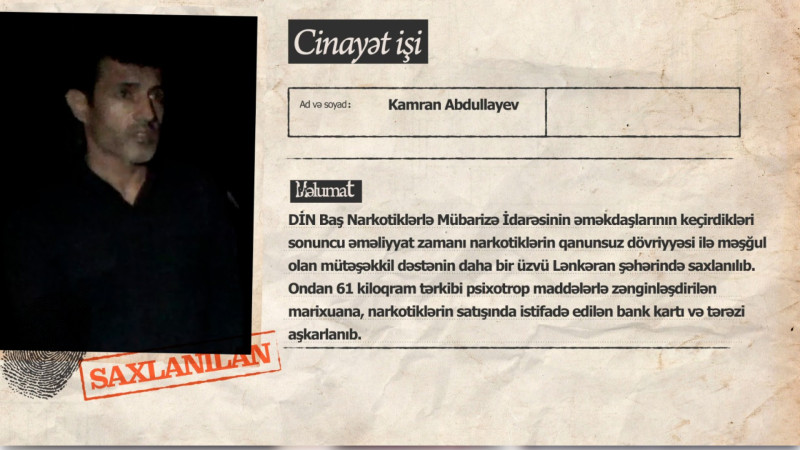 Lənkəranda narkotik vasitələr dövriyyədən çıxarılıb