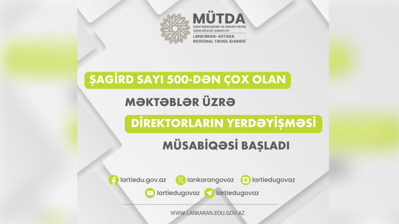 Məktəblər üçün direktorların müsabiqəsi başlanır