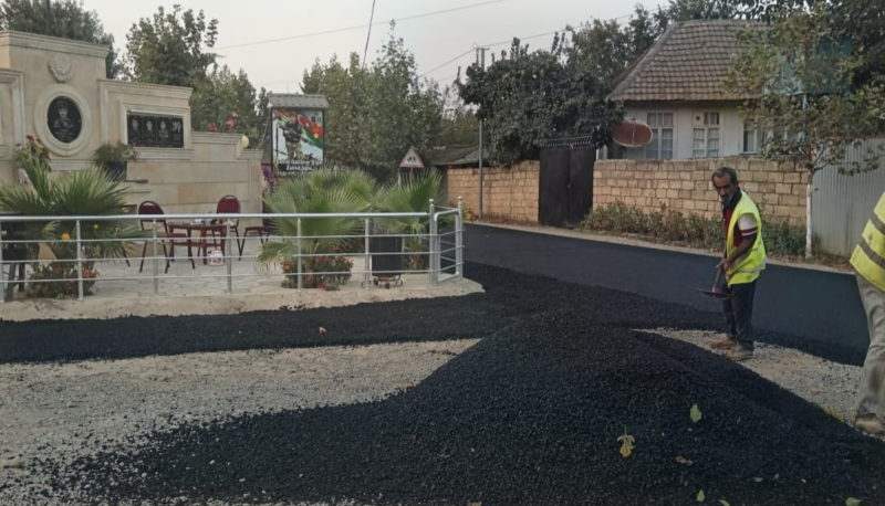 Masallıda şəhid küçələrinə asfalt örtüyü döşənib
