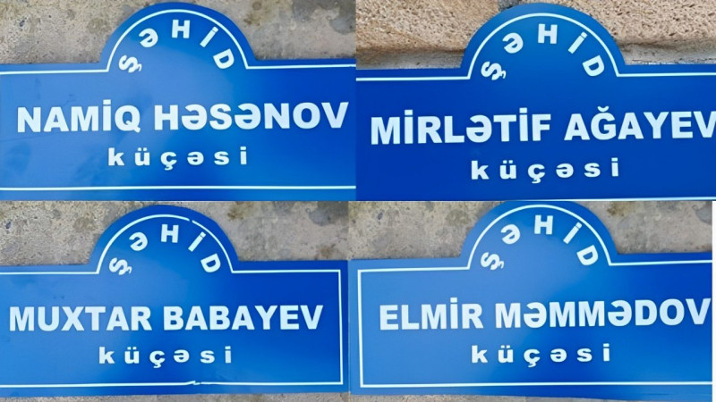 Göytəpədə şəhid adları verilən küçələrə lövhələr vurulub