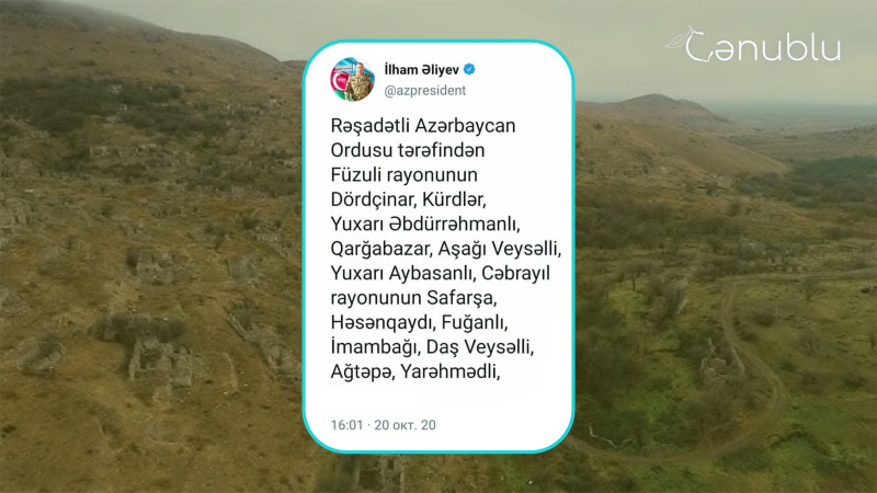 Vətən müharibəsinin xronikası: 20 oktyabr