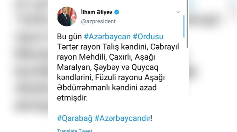 Vətən müharibəsinin xronikası: 3 oktyabr