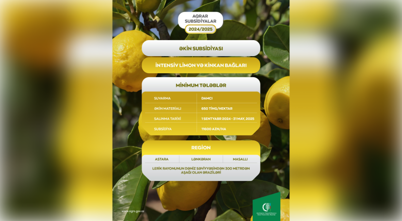 Cənublu fermerlərə dövlətdən dəstək