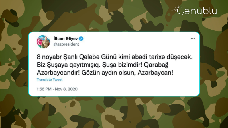 Vətən müharibəsinin xronikası: 8 noyabr