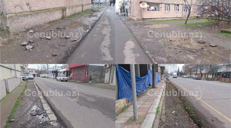 Lənkəranda piyadalar üçün ölüm saçan küçə - VİDEO