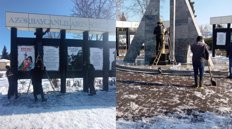 Lənkərana yağan qarın təmizlənməsi işləri davam etdirilir 