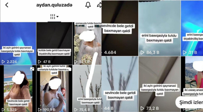 Qadınların fotolarından ibarət söyüşlü videolar yayan şəxs Masallıdan imiş
