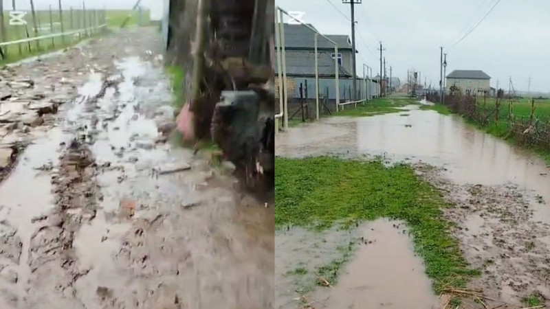 Masallı kəndində uşaqlar məktəbə, böyüklər işə getməkdə çətinlik çəkirlər - VİDEO