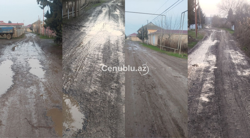 Biləsuvarın Bəydili kəndinin keçilməz yolundan ŞİKAYƏT - FOTO